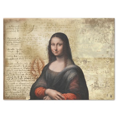 Mona Lisa with da Vinci Notes Tissue Paper