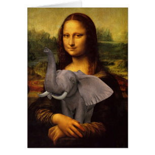 Mona Lisa With Elephant Cards