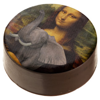 Mona Lisa With Elephant Chocolate Dipped Oreo