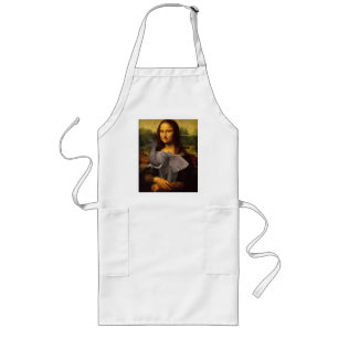 Mona Lisa With Elephant Long Apron