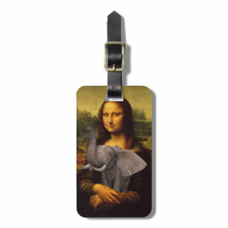 Mona Lisa With Elephant Luggage Tag