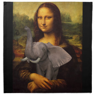 Mona Lisa With Elephant Napkin