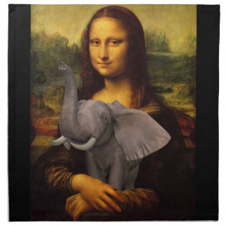 Mona Lisa With Elephant Napkin