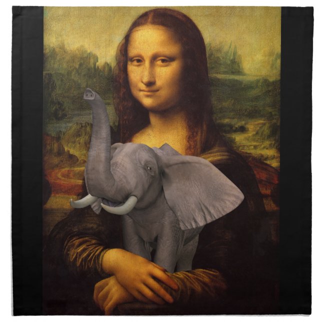 Mona Lisa With Elephant Napkin (Front)