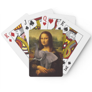 Mona Lisa With Elephant Poker Cards