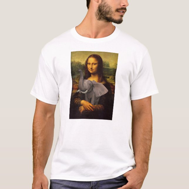 Mona Lisa With Elephant T-Shirt (Front)