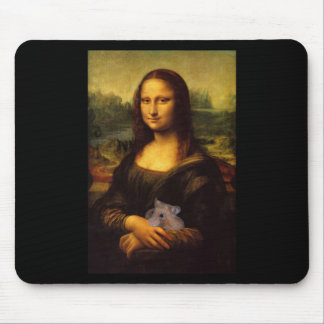 Mona Lisa With Hamster Mouse Pad