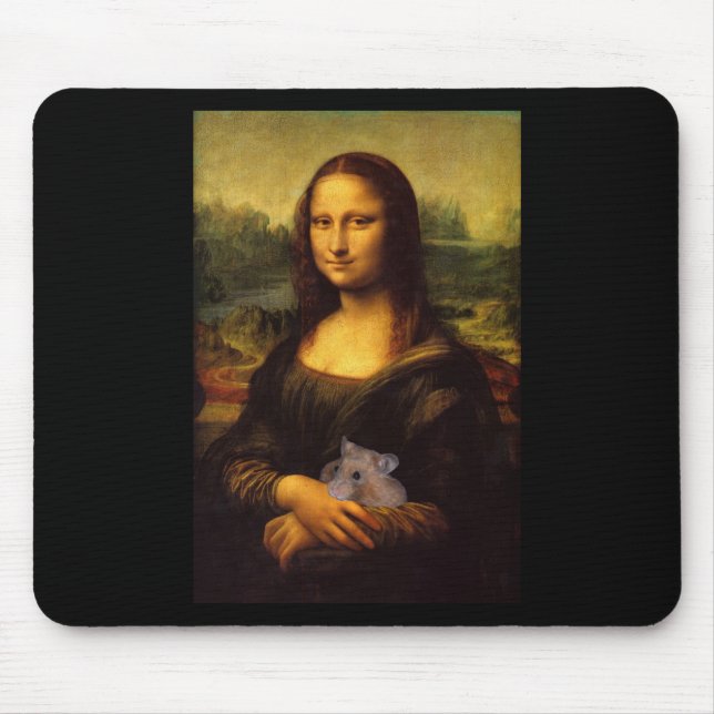 Mona Lisa With Hamster Mouse Pad (Front)