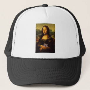 Mona Lisa With Hamster Trucker Hat