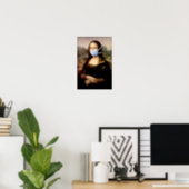 Mona Lisa with Mask Da Vinci Spoofing The Arts Poster (Home Office)