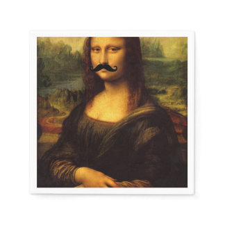 Mona Lisa With Moustache Napkins