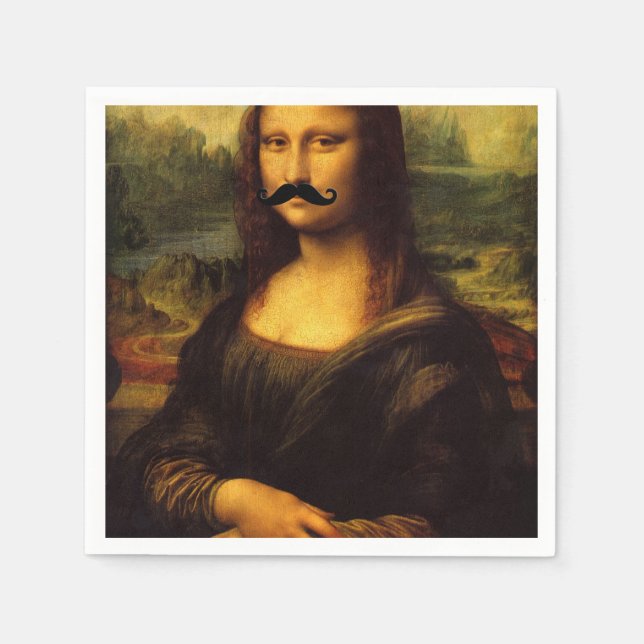 Mona Lisa With Moustache Napkins (Front)