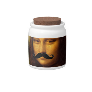 Mona Lisa With Mustache Candy Jar