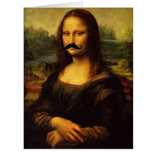 Mona Lisa With Mustache Cards