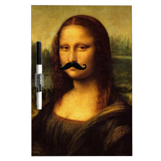 Mona Lisa With Mustache Dry Erase Board
