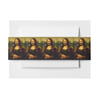 Mona Lisa With Mustache Invitation Belly Band