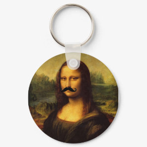 Mona Lisa With Mustache Keychain