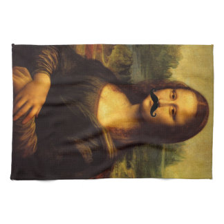 Mona Lisa With Mustache Kitchen Towel