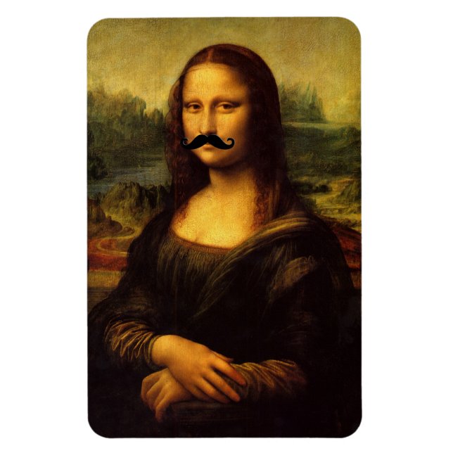 Mona Lisa With Mustache Magnet (Vertical)