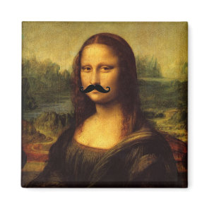 Mona Lisa With Mustache Magnet