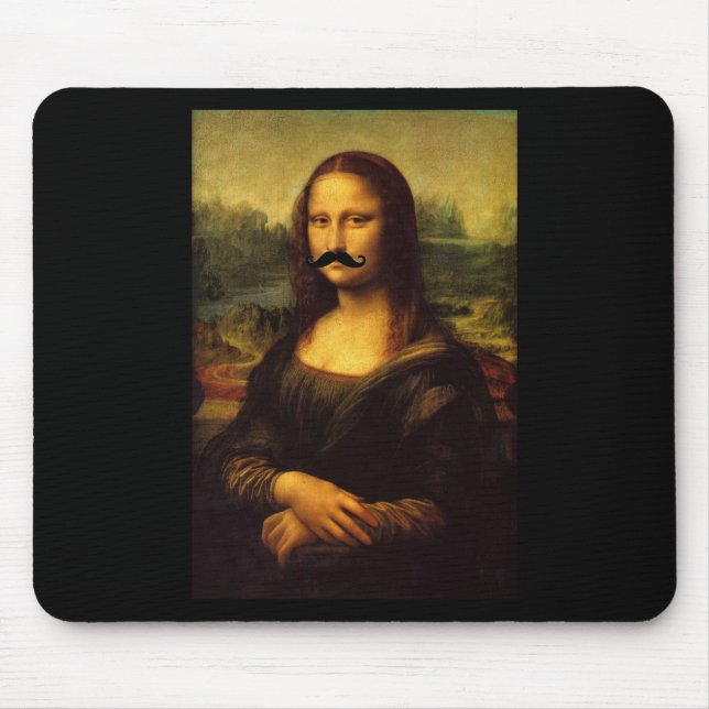 Mona Lisa With Mustache Mouse Pad (Front)