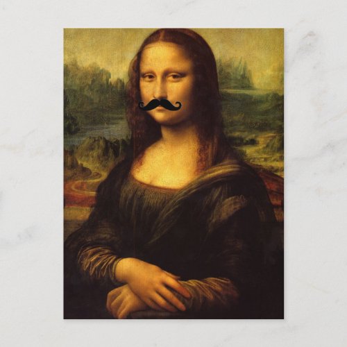 Mona Lisa With Mustache Postcard