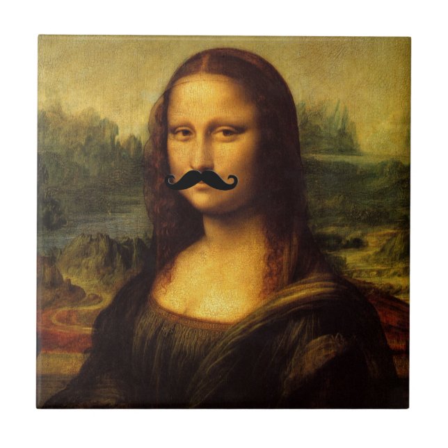 Mona Lisa With Mustache Tile (Front)