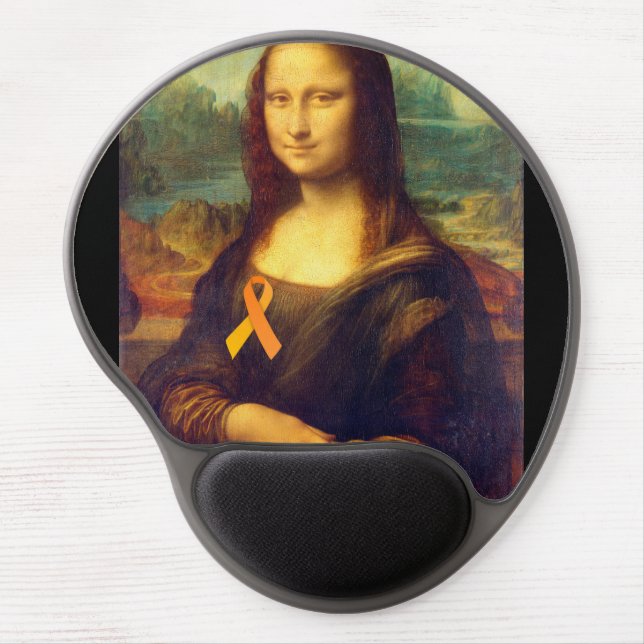 Mona Lisa With Orange Ribbon Gel Mouse Pad (Front)