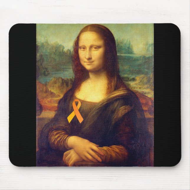 Mona Lisa With Orange Ribbon Mouse Pad (Front)