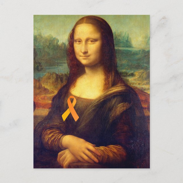 Mona Lisa With Orange Ribbon Postcard (Front)