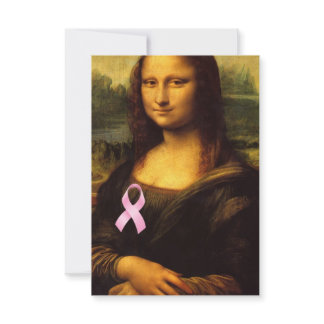 Mona Lisa With Pink Ribbon