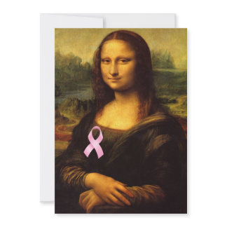 Mona Lisa With Pink Ribbon