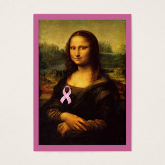 Mona Lisa With Pink Ribbon