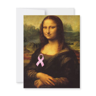 Mona Lisa With Pink Ribbon