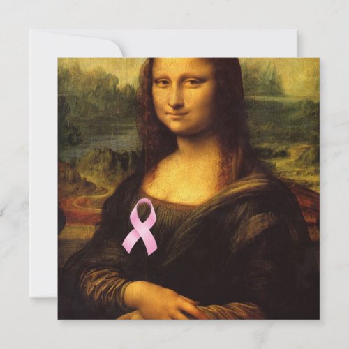 Mona Lisa With Pink Ribbon