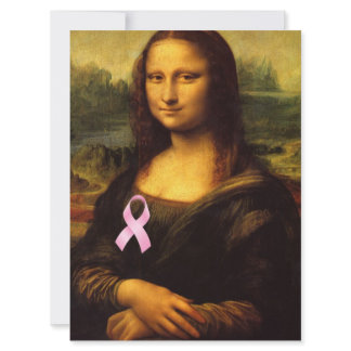 Mona Lisa With Pink Ribbon