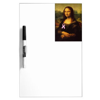 Mona Lisa With Pink Ribbon Dry Erase Board