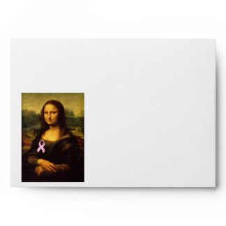 Mona Lisa With Pink Ribbon Envelope