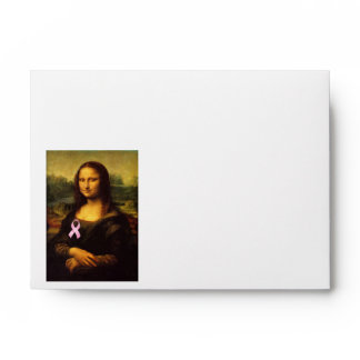 Mona Lisa With Pink Ribbon Envelope