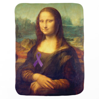 Mona Lisa With Purple Ribbon Baby Blanket