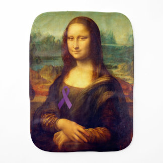 Mona Lisa With Purple Ribbon Burp Cloth