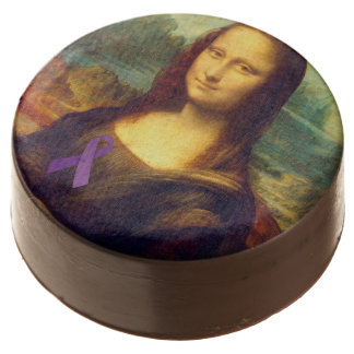 Mona Lisa With Purple Ribbon Chocolate Covered Oreo