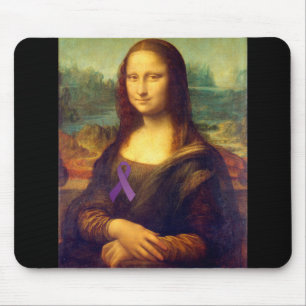 Mona Lisa With Purple Ribbon Mouse Pad