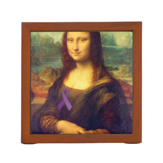 Mona Lisa With Purple Ribbon Pencil Holder
