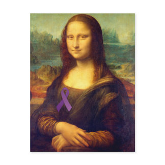 Mona Lisa With Purple Ribbon Postcard