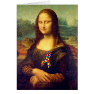 Mona Lisa With Puzzle Ribbon Cards