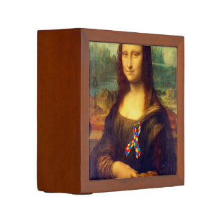 Mona Lisa With Puzzle Ribbon Pencil/Pen Holder