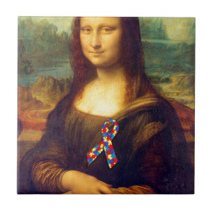 Mona Lisa With Puzzle Ribbon Tile