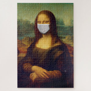 Mona Lisa with Respirator Mask Jigsaw Puzzle