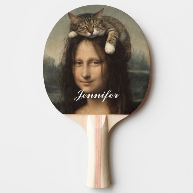 Mona Lisa With Sleeping Cat                        Ping Pong Paddle (Front)